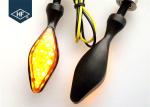 2 PCS Universal Aftermarket Motorcycle Lights LED Metal Amber Black Blinkers