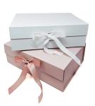 Recyclable Magnetic Kraft Gift Box , Luxury Paper Box With Ribbon OEM