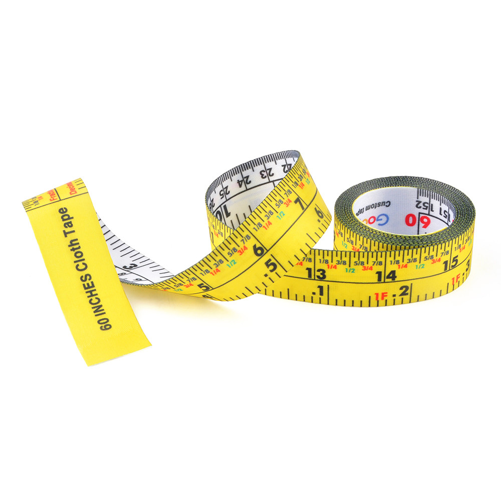60 Inch Portable Cloth Tape Measure Fractions Decimals Scales In Metric Imperial Measurement System