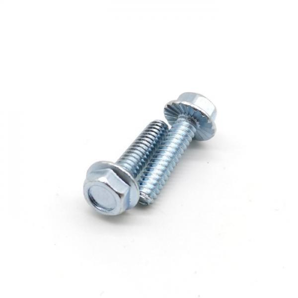 Quality DIN 6921 Zinc Plated Bolts And Nuts Steel Hex Serrated Flanged Hex Head Screws Class 8.8 for sale