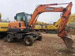 Second Hand DX60W 6T 0.175m3 Doosan Wheeled Excavator