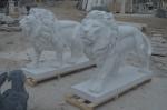 Zoo Decoration Customized Polished Marble Lion Sculpture