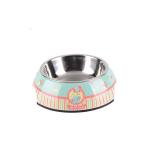 Customized Pattern Pet Food Feeder Melamine / Stainless Steel Material