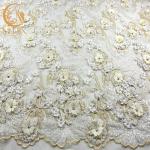 Sparkly Rhinestones Bridal Lace Material / French Lace Wedding Dress Fabric