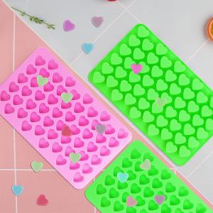 Wholesale Silicone Mini Heart 55-Cavity Molds For Baking, Heart Shape Ice Cube Candy Chocolate Mold, Valentine Candy Molds from china suppliers