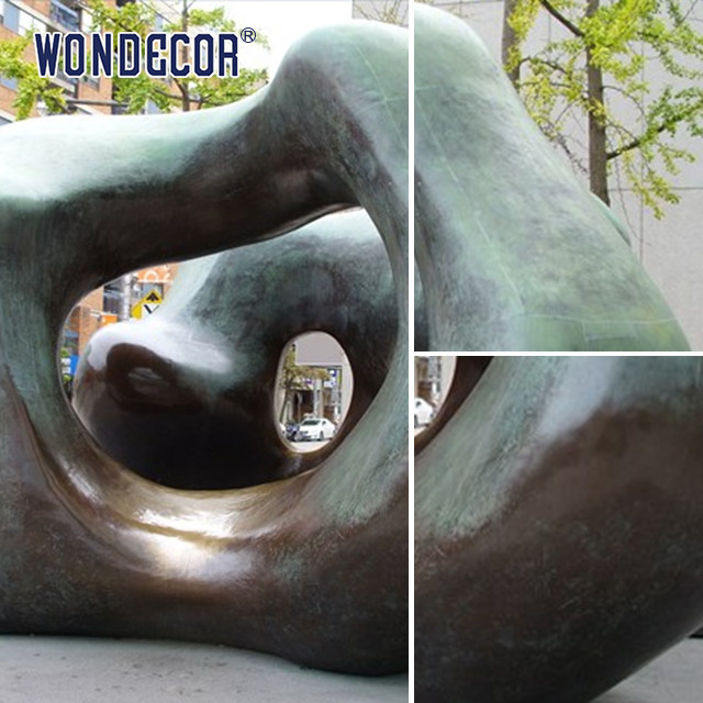 Large Outdoor Abstract Geometric Copper Sculpture With 3D Design