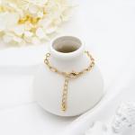 Moissanite Alloy Beaded Bracelets Anklets Natural Stone Gold Women Bracelets