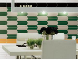 China 60pcs/ctn Parallelogram Decorative Subway Tiles , 50x230mm Ceramic Backsplash Tiles on sale