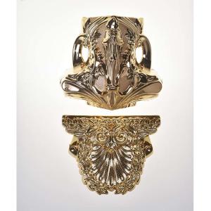 Wholesale Luxury Decoation Coffin Corner , Casket Hardware Kit With Steel Bar 18# from china suppliers