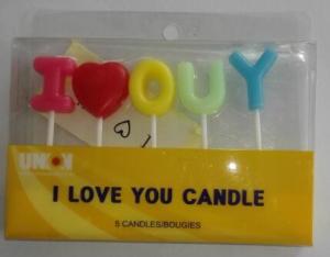 Wholesale I LOVE YOU letters candles birthday cake candles Wedding Cake candles from china suppliers