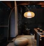 Chinese style floor lamp fishing lamp bamboo Art tea room floor light Zen