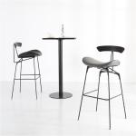 Tall Modern Leather Industrial Bar Stools Metal With Wood Backs