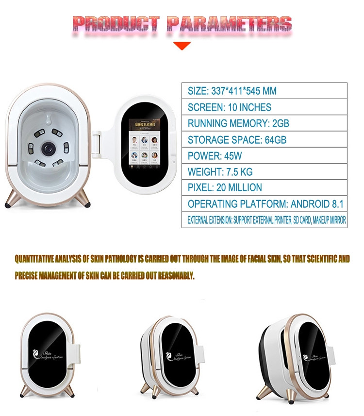 Multi Function Skin Hydration Analyzer for 12 Skin Problem Detected