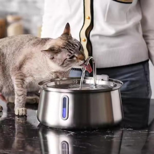 Foldable Design Stainless Steel Base Ceramic Bowl Pet Drinking Machine