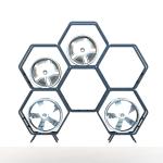 Metal Tube Frame Tyre Storage Rack Combined Hexagon Shape