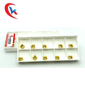 Wholesale CCMT060204 Steel Machining Tungsten Carbide Inserts Yellow Chemical Coating from china suppliers