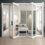 Triplex Glass Sliding Door Aluminum Alloy Tempering Glass Folding Doors