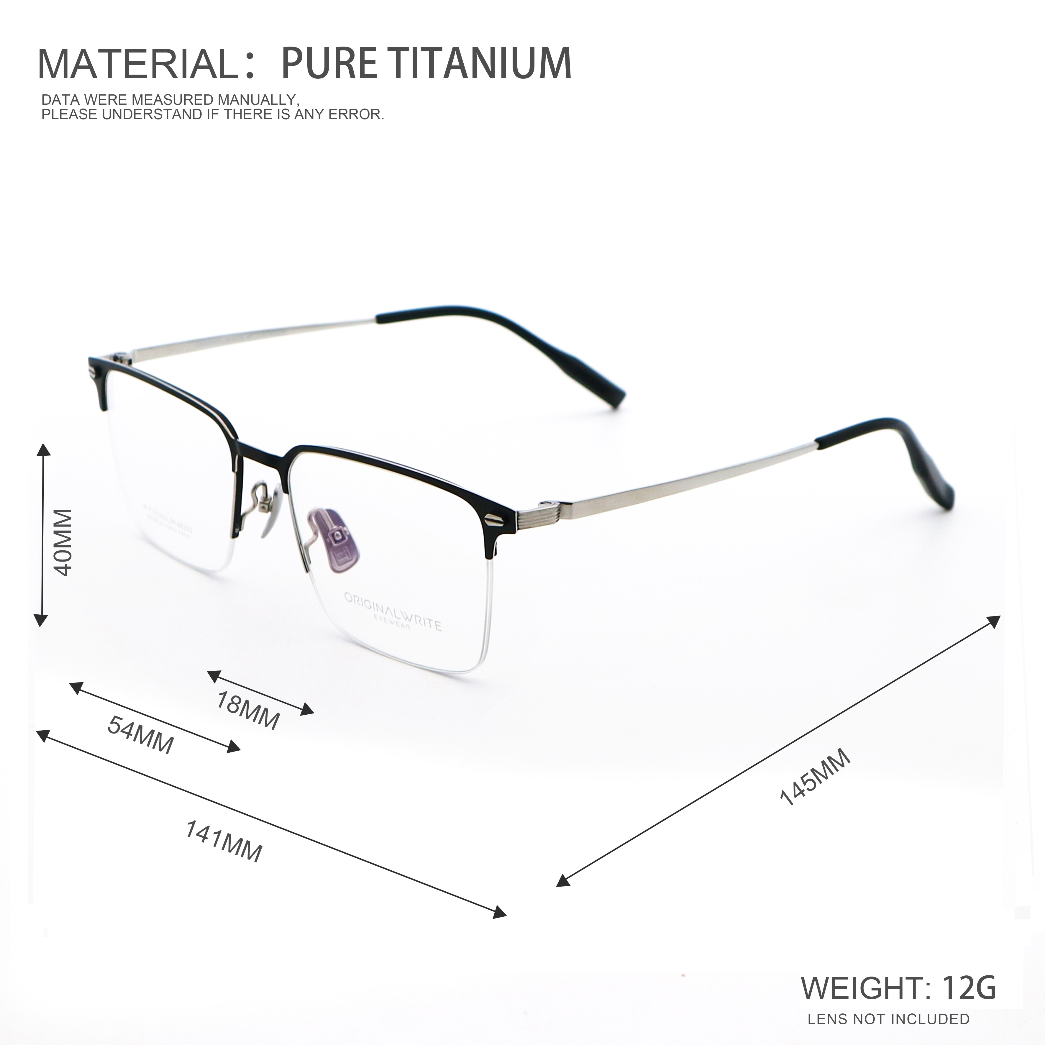 Ultra-Light Eyeglasses Frames Pure Titanium Glasses Frames Safety