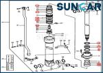 4364916 Super Long Boom Arm Cylinder Components For 200LC JOHN DEERE Repair Seal