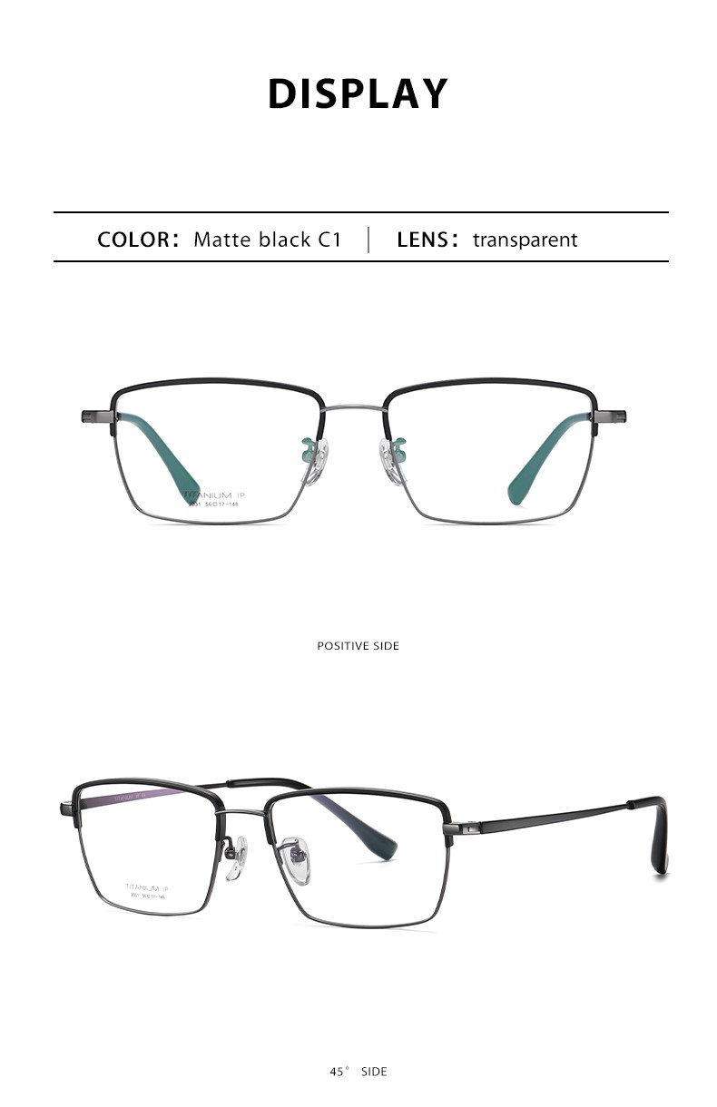 Ultra Light Mens Titanium Glasses Business Moderate Size OEM