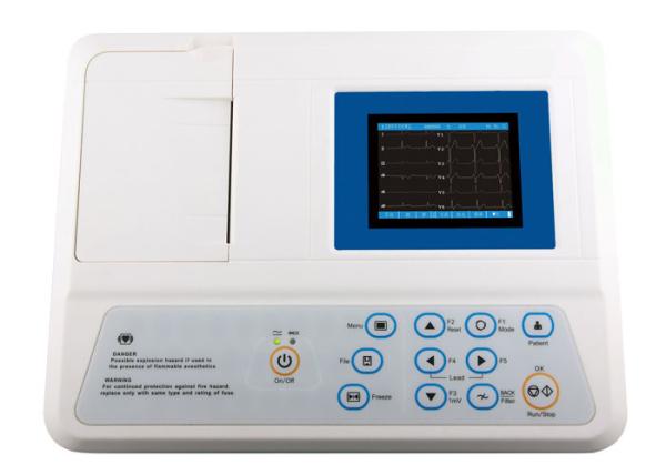 First Aid Equipment Single Channel 12 Lead Portable ECG Machine with Color