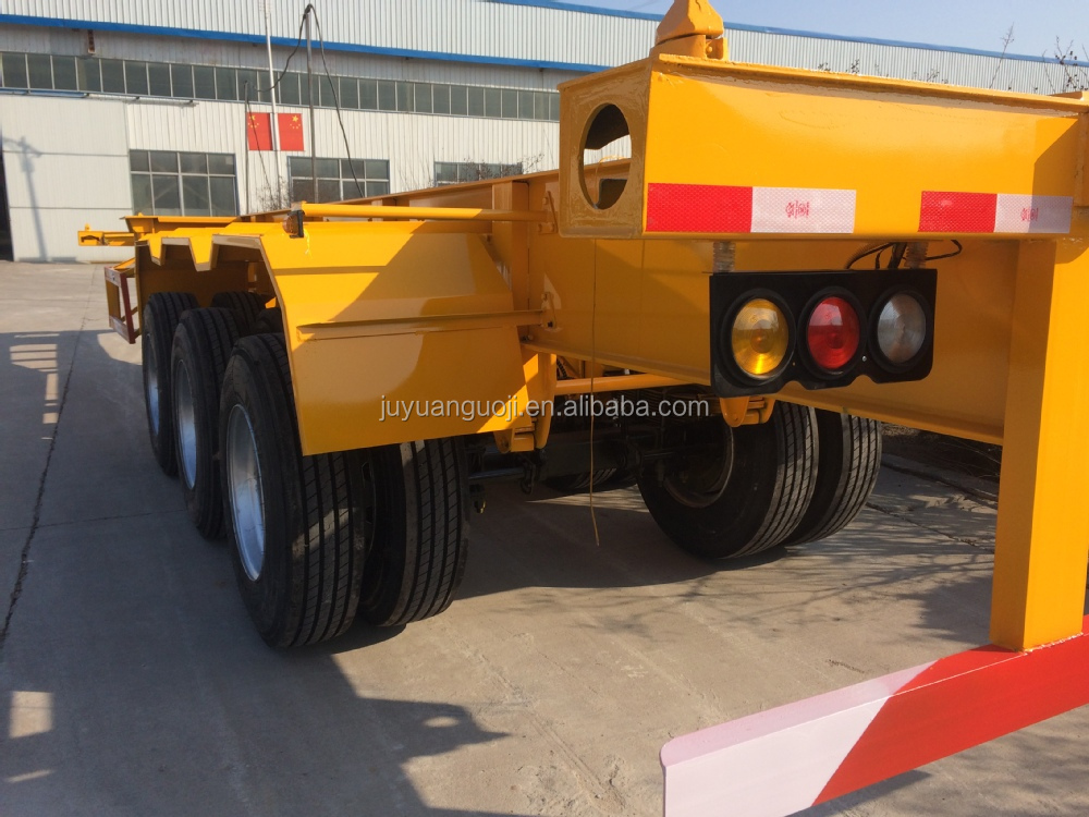 2020 3 Axle Container 40ft Truck Trailer Chasis Skeleton Semi Trailer with Steel Q235