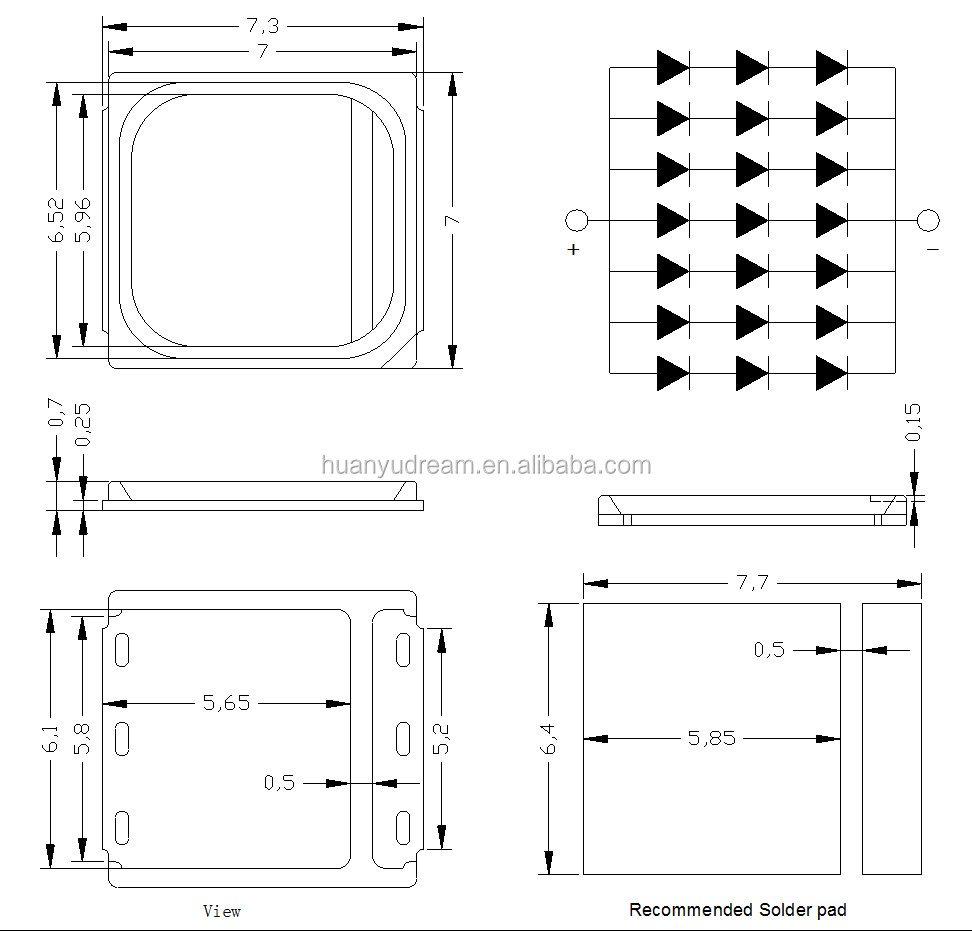 5W - 15W LED CHIP High Brightness SMD LED CCT 2700-7000K 50000 Hours Lifetime
