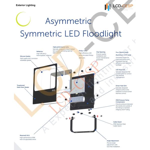 Wall Mount Fireproof IP65 6500K 200w LED Flood Light