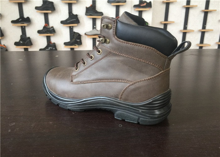 Nubuck Leather Military Boots , Steel Toe Construction Work Boots With Kevlar Middle Sole