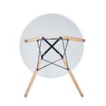 White MDF Round Simple Dining Room Table Dia31.5In H28.74In