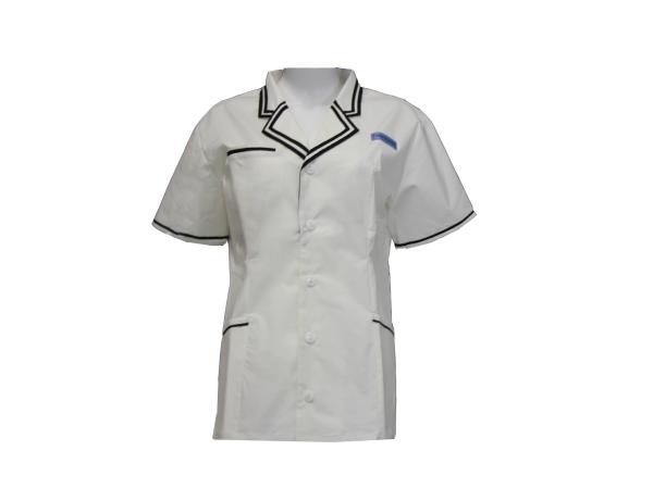 160 GSM T/C 42% 55% Spandex 3% Lapel White Medical Suit Antimicrobial Wrinkle