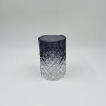 Ombre Black Glass Bathroom Accessories Set with Round Shape and Diamond Pattern