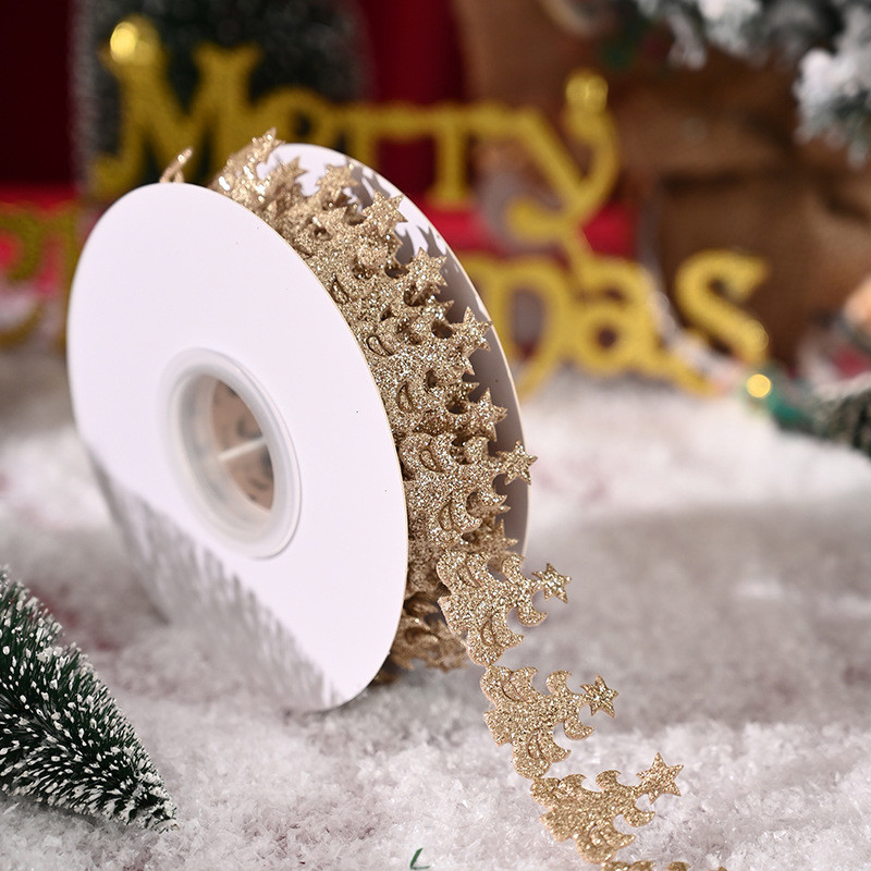 3cm*5y Ultrasonic Chritsmas Ribbon For Gift Packing And Garment Accessories