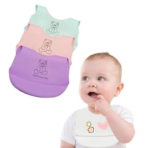 Wholesale Clean Soft Bib Set Catch All Waterproof Feeding Silicone Bibs For Baby from china suppliers