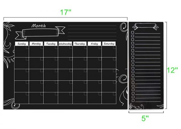 Dry Erase Chalkboard Magnetic Weekly Planner, Kitchen Fridge Magnet Calendar
