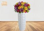 Glossy White Floor Vases Homewares Decorative Items Fiberglass Planters For Home