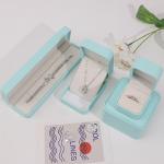 Cyan Plain Soft Touch Faux Leather Jewelry Packaging Box Case Luxury Organizer