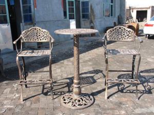 Wholesale Unique Metal Wrought Iron Cast Iron Garden Table And 2 Chairs Eco - Friendly from china suppliers