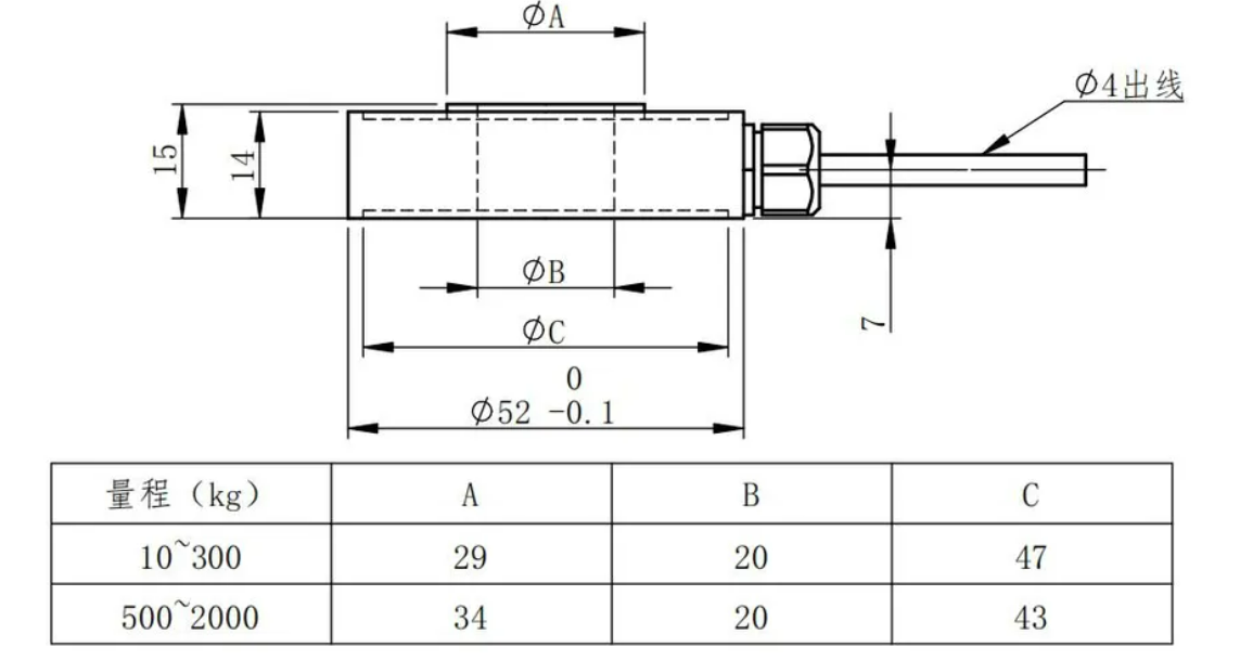 Stainless Steel Force Sensor 10~-2000kg Module Low Cost Industrial Weighing Load Cell