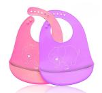 Waterproof Soft Silicone Baby Apron Bib Easily Wipes Clean Customized Size