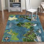 Unti-Slip Polyester Printed country map kids play mat Big Area Rugs and Carpets