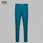 Customized Color Dark Green Business Pants Straight Regular Fit for Men Plus