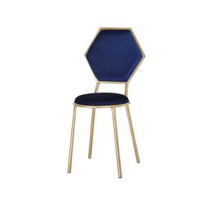 Wholesale Colorful Upholstered Dining Chairs Hexagon Backrest For Dining Room from china suppliers