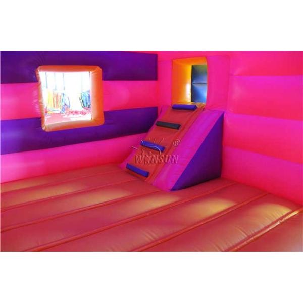 Plastic Soft Inflatable Jump House / Kids Bounce House With Air Blower