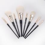 Plastic Handle Soft 8 Piece Makeup Brush Set Aluminium Ferrule Cosmetic Brush