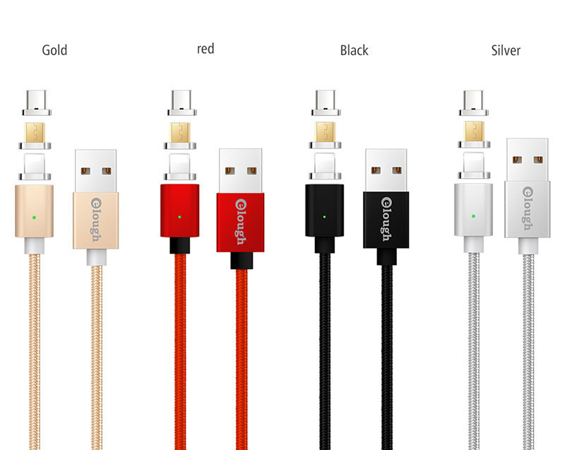 Type c iPhone lighting micro usb Magnet adsorption braid USB cable
