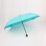 Blue 3 Fold Compact Travel Umbrella , 190T Polyester Compact Folding Umbrella