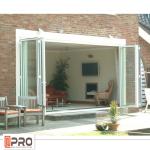 Aluminium Exterior Patio Folding Doors Grey Color Thermal Break Double Glass