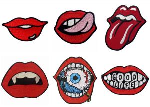 Wholesale 3D Iron On Sexy Lip Custom Embroider Patch For Jacket from china suppliers