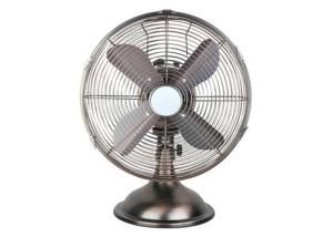 Wholesale Gray Retro Electric Metal Table Fan 12 Inch 85 Degree Oscillation Three Speed from china suppliers